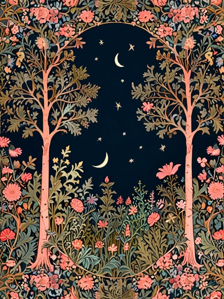 william morris Moon And The Trees 1