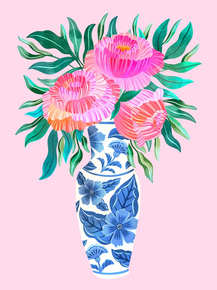 Peonies In A Vase