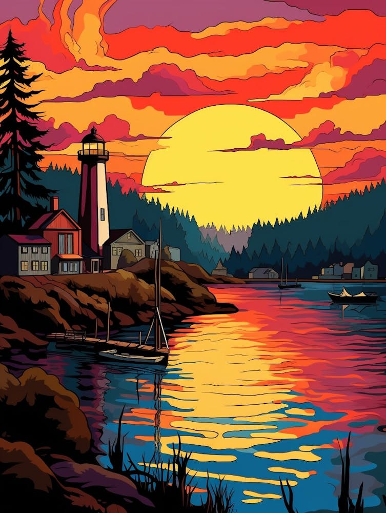 Gig Harbor Washington Retro Pop Art 14
