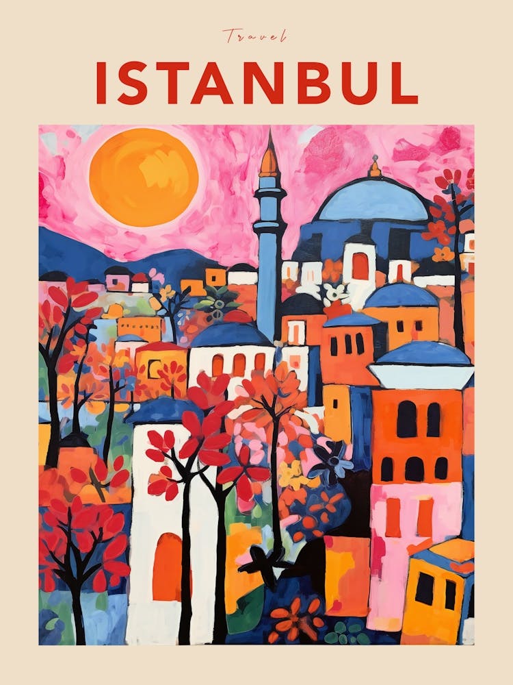 Istanbul Turkey 5 Fauvist Travel Poster