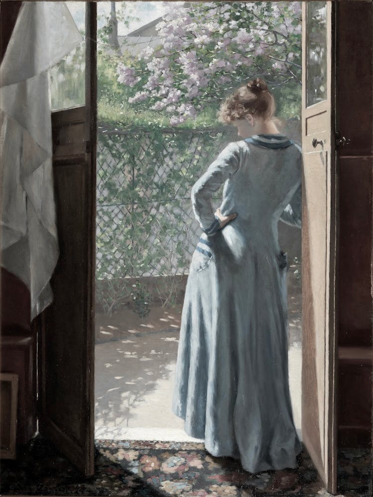 Woman In A Blue Dress