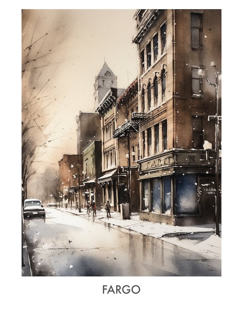 Fargo Watercolor 1travel Poster