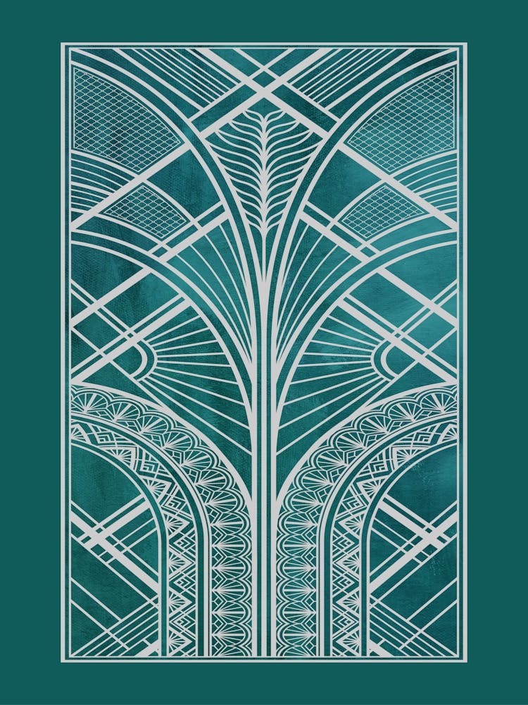 Art Deco Pattern Teal 1