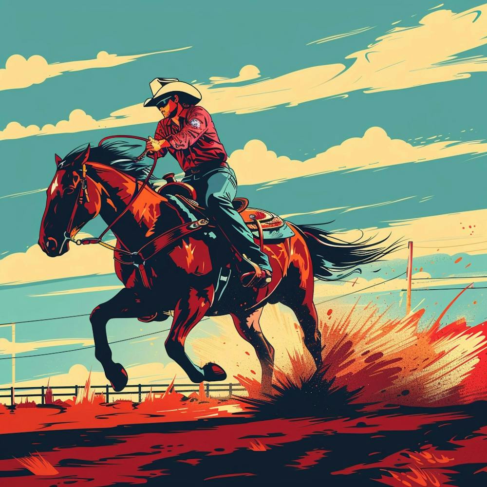 Cowboy Riding A Horse 5
