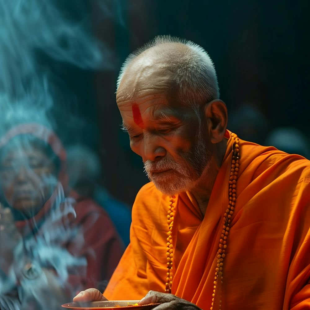 Buddhist Monk Praying 4