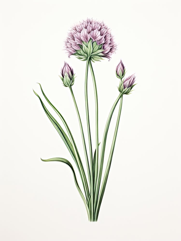 Chives Vintage Botanical Herbs 2