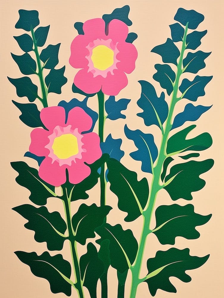 Cut Out Style Flower Art Delphinium 5