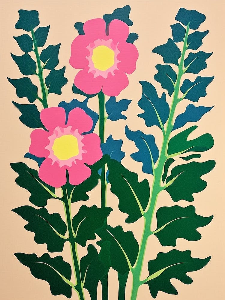 Cut Out Style Flower Art Delphinium 5