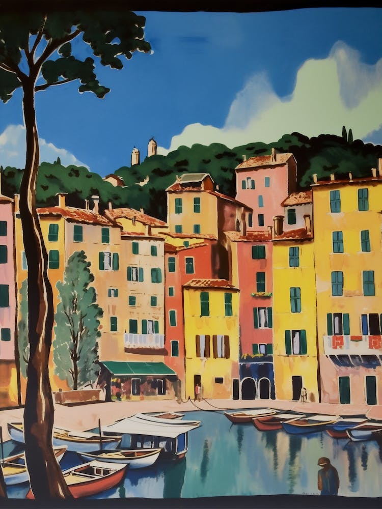 Portofino Italy 5 Travel Poster Vintage