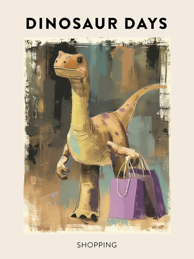 Dinosaur Shopping Poster 1