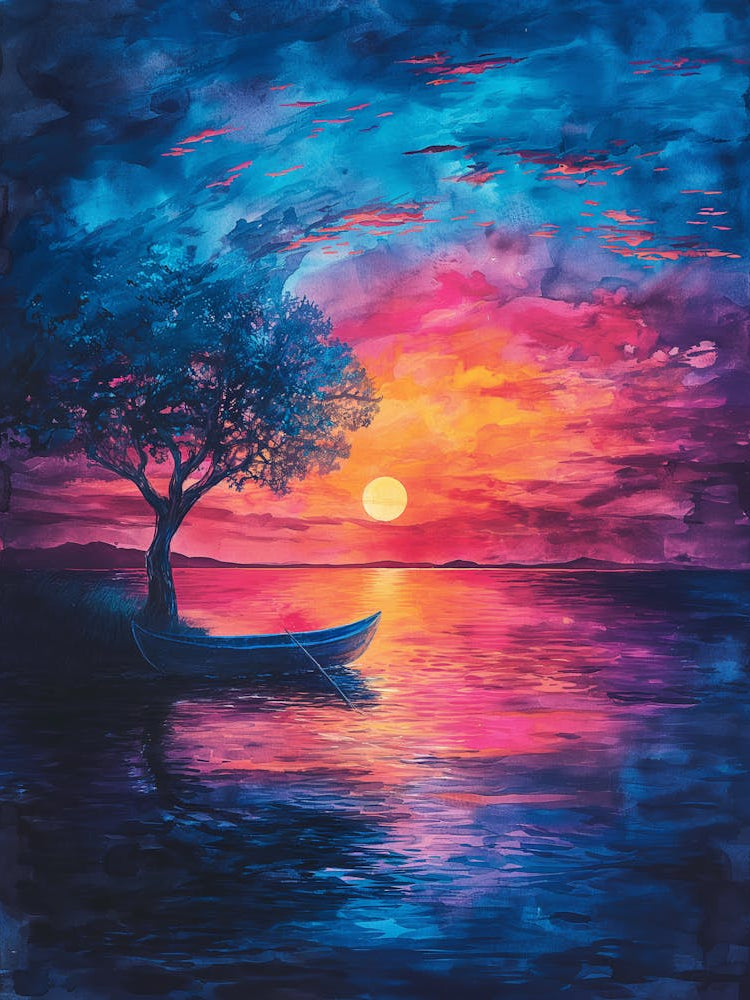 Sunset In A Boat 2