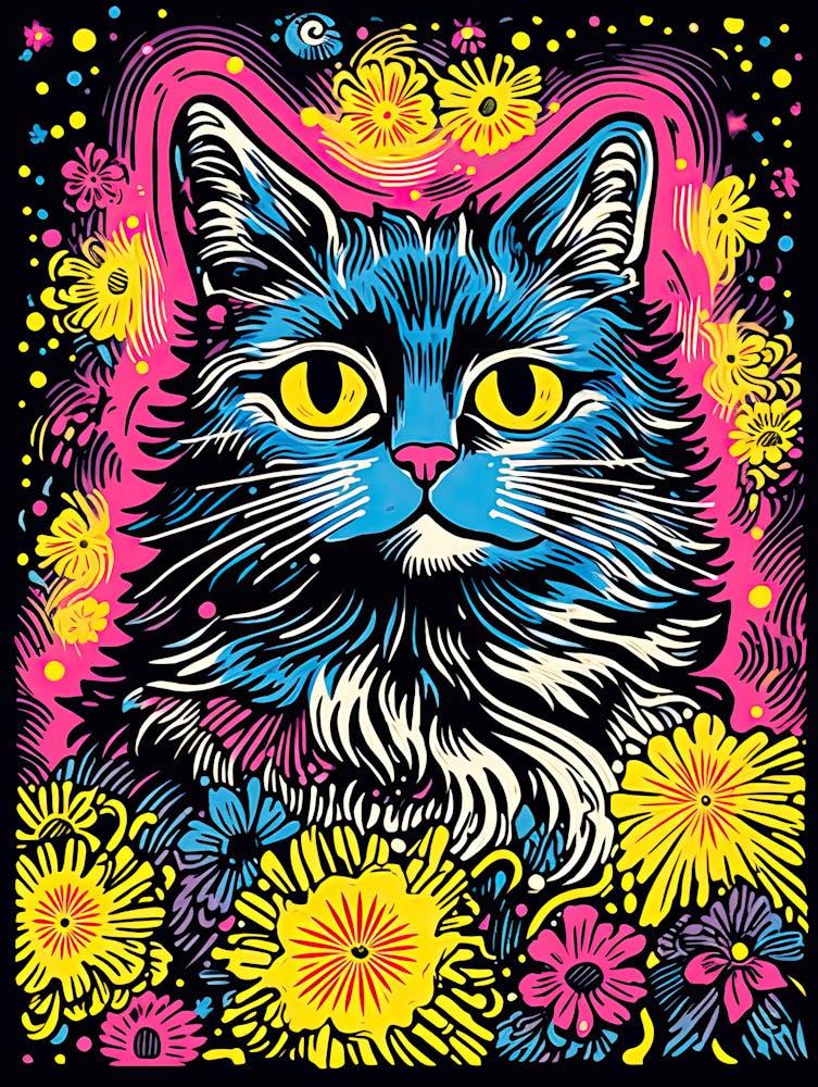 Galactic Whiskerdome, série Chats Psychédéliques
