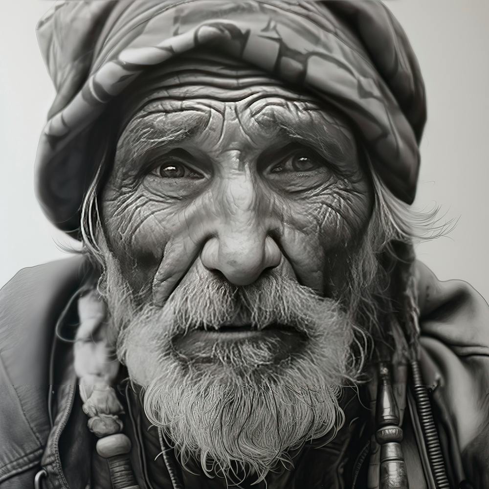 Old Man Black & White