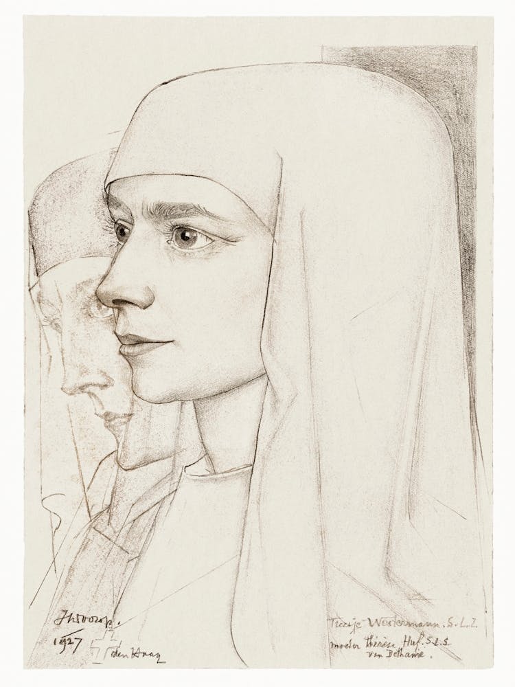 Portrait Of Treesje Westermann, Mother Thérèse Huf Of Bethany (1927), Jan Toorop