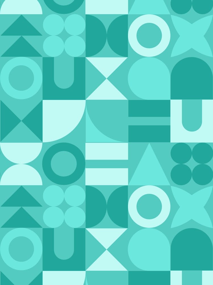 Ocean Mid Century Retro Geometric Shapes