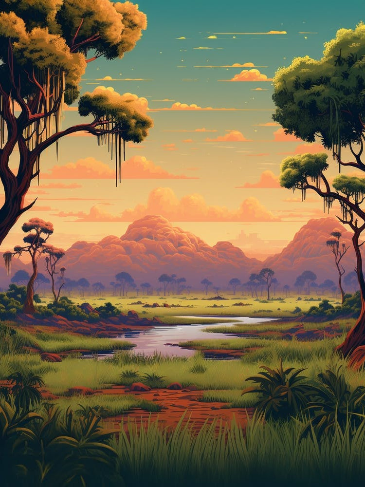 Savanna Landscape Pixel Art 4