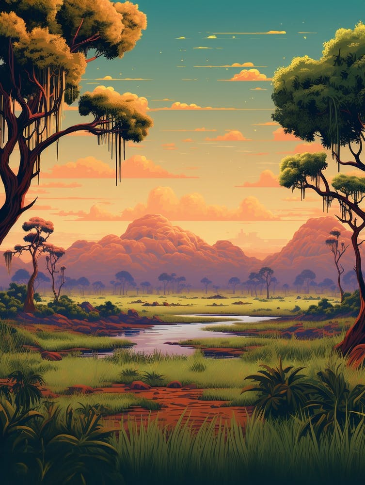 Savanna Landscape Pixel Art 4
