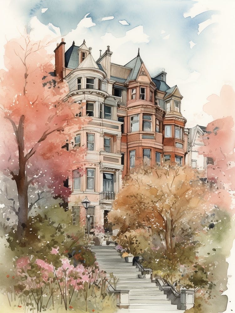 Boston Neighborhood, Watercolour 2