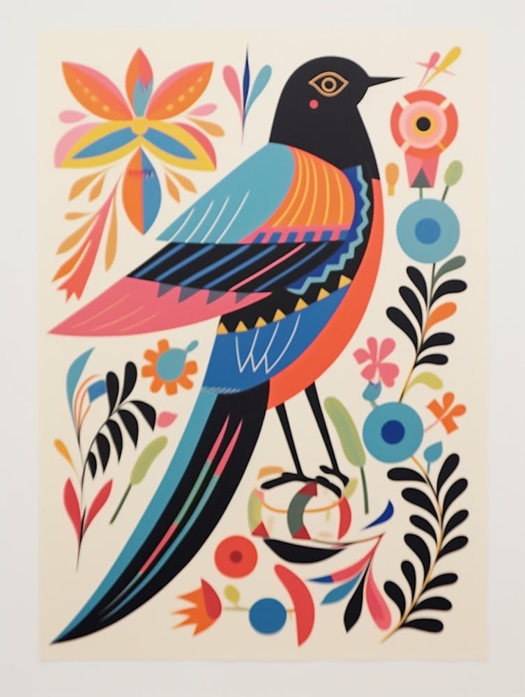Colourful Scandi Bird Chimney Swift 1