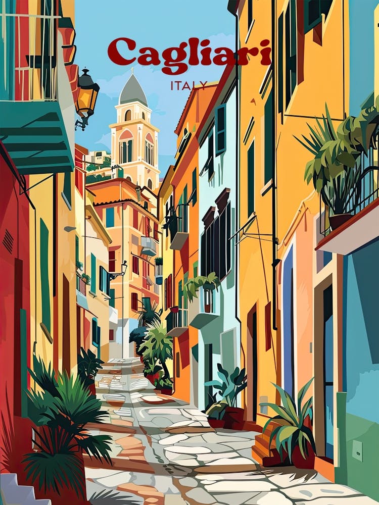 Cagliari Italien Straße Digitale Reisekunst