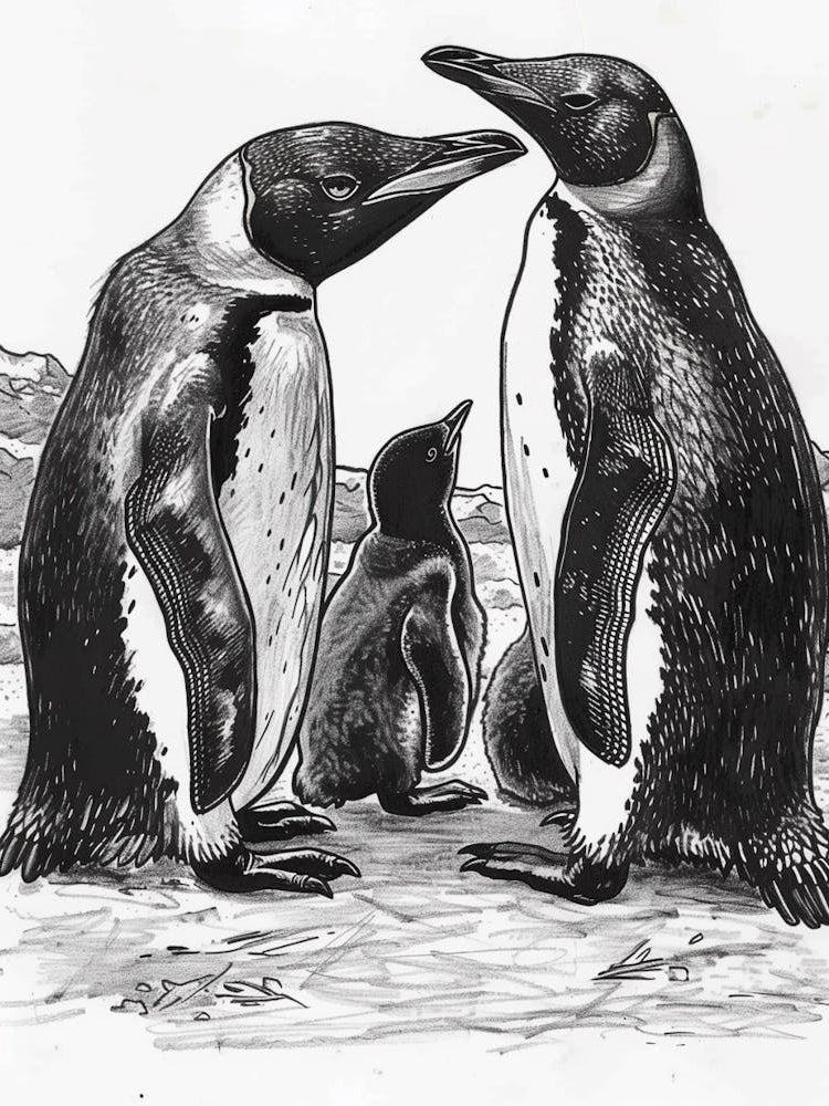 King Penguin Feeding Their Chicks 4