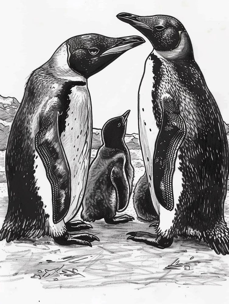 King Penguin Feeding Their Chicks 4