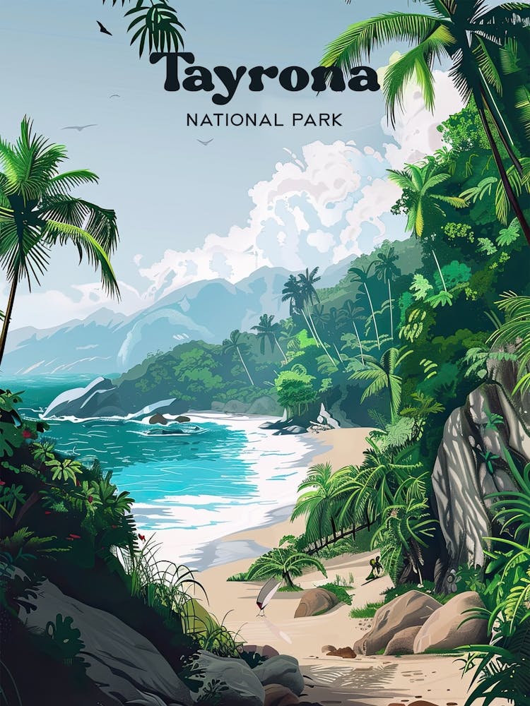 Tayrona National Park Colombia Digital Travel Art