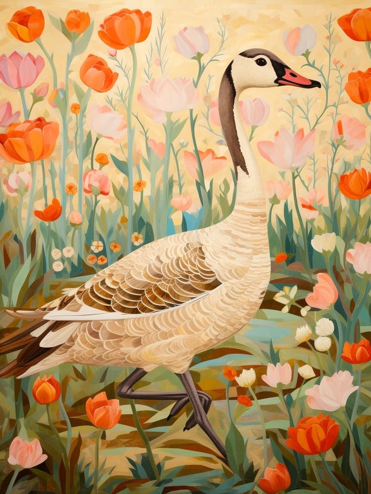 Goose 2 Detailed Bird Painting