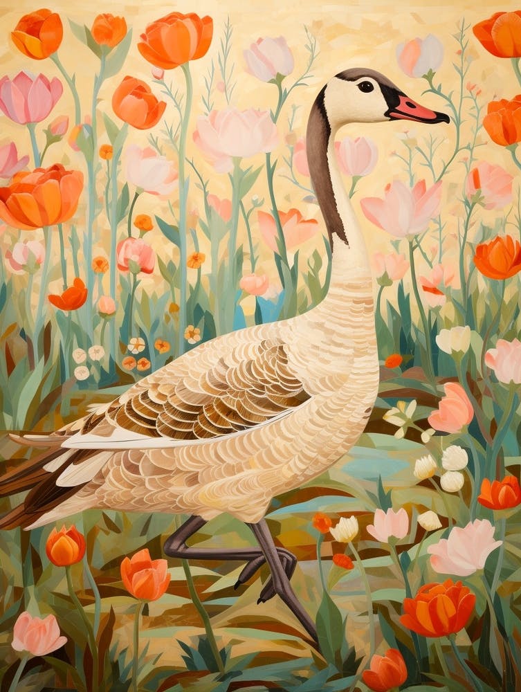 Goose 2 Detailed Bird Painting
