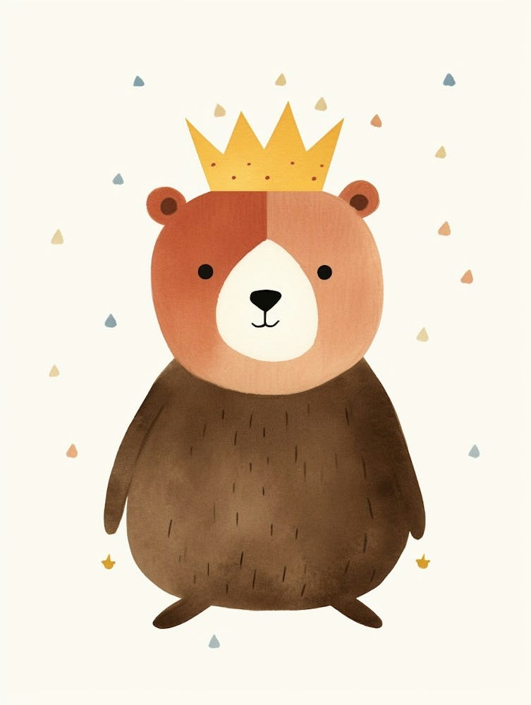 Little Brown Bear 8 Wearing A Crown
