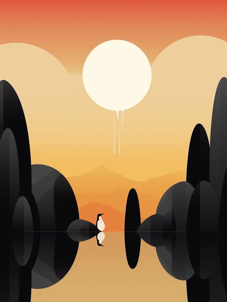 Penguin Minimalist Abstract 4
