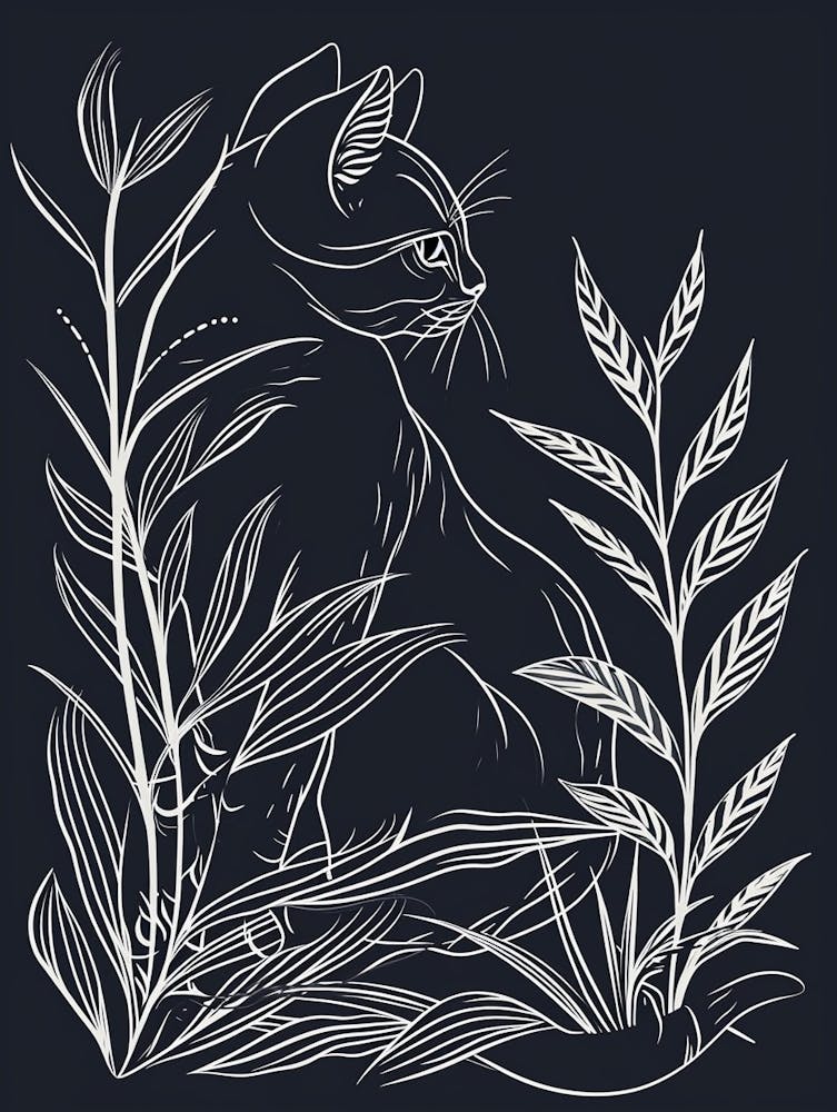 Chat Chartreux - Illustration Minimaliste 4