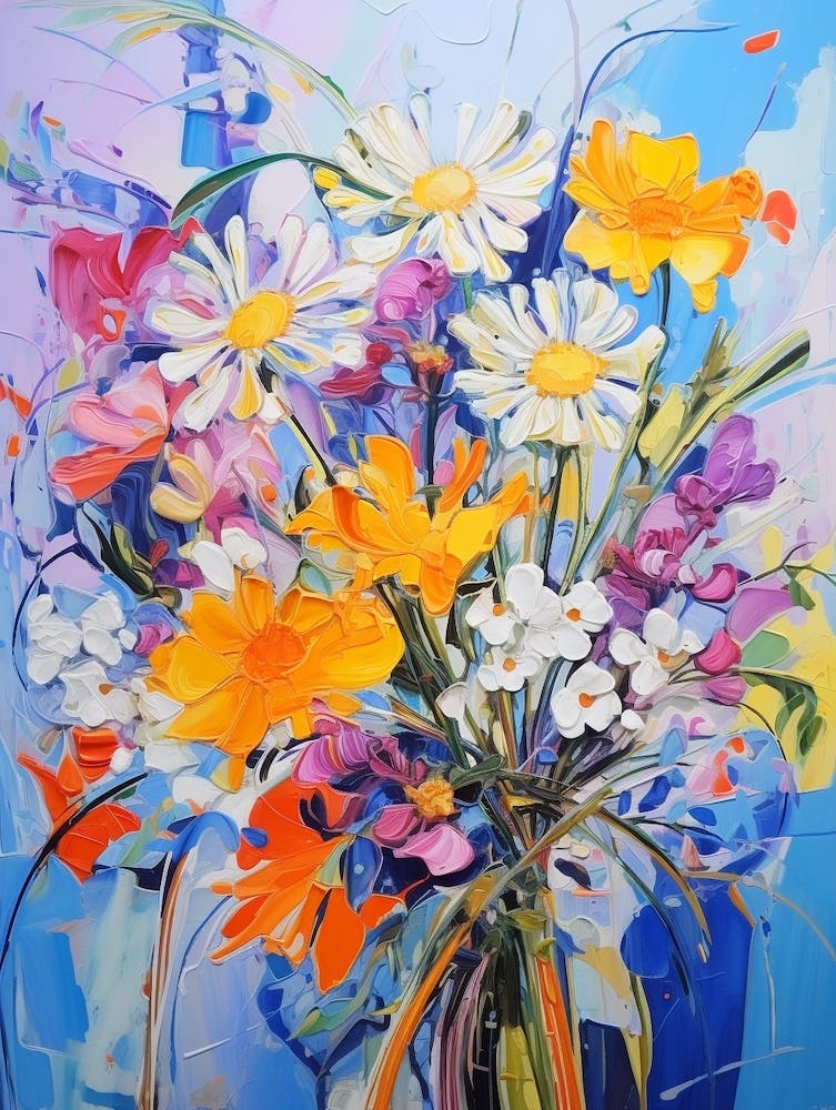 Abstraktes Blumenbild Cineraria 2