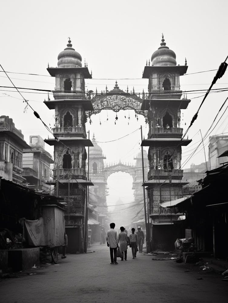 Ahmedabad, India, Black And White Old Photo 3