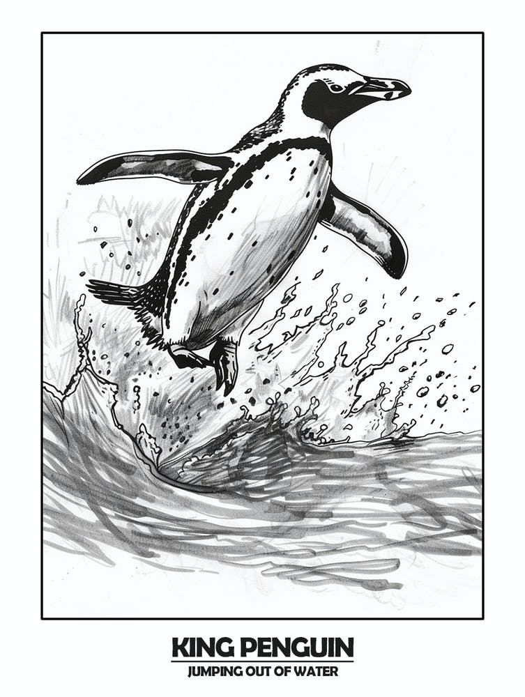 Penguin Jumping Out Of Water Poster 6