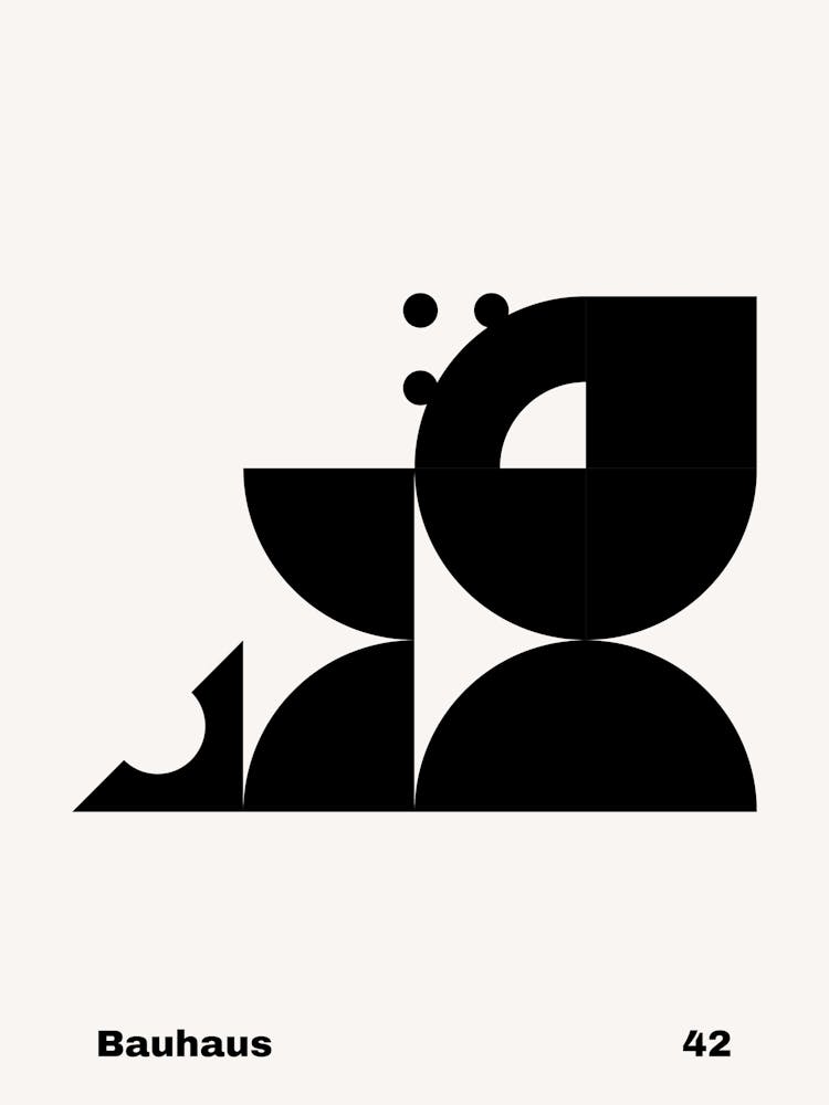 Geometric Bauhaus Poster B&W 42
