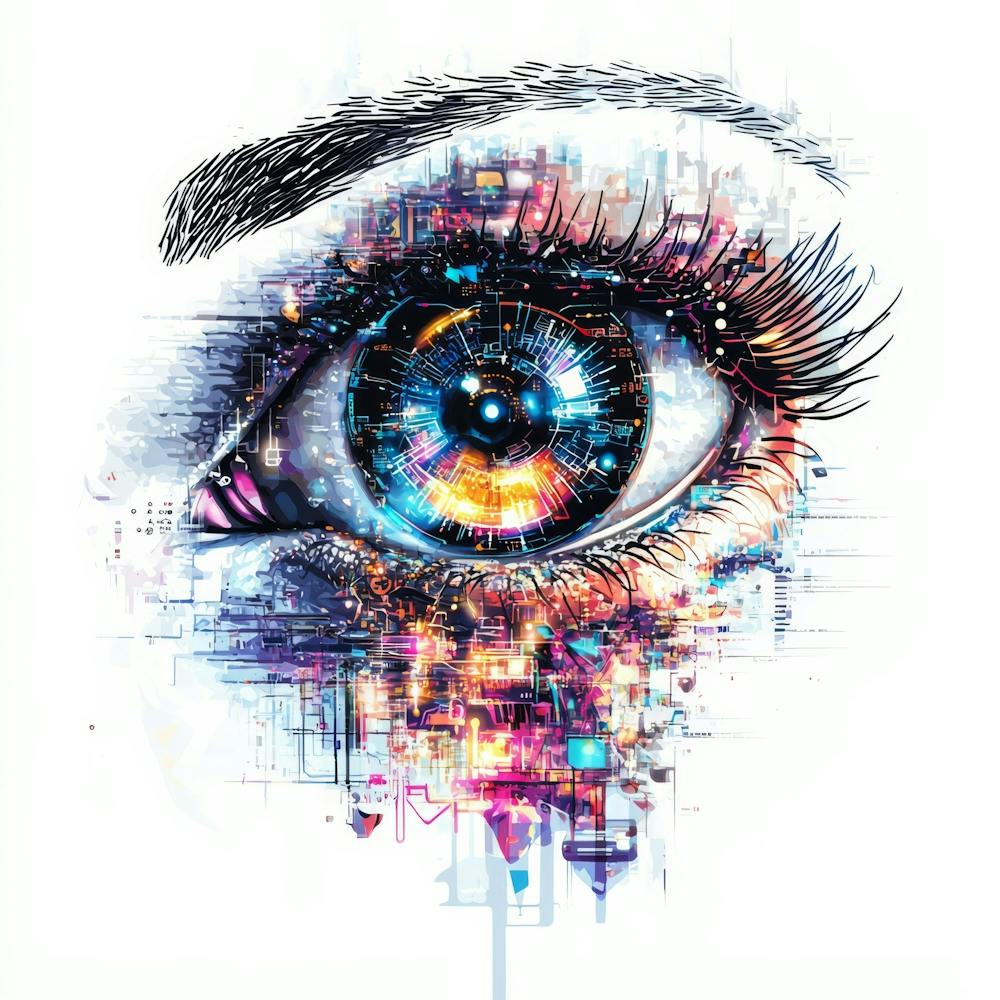 Eye Of The Future.Generated AI. Wall 3