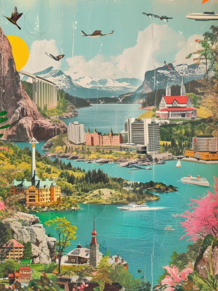 Sweden   Retro Collage Style 2