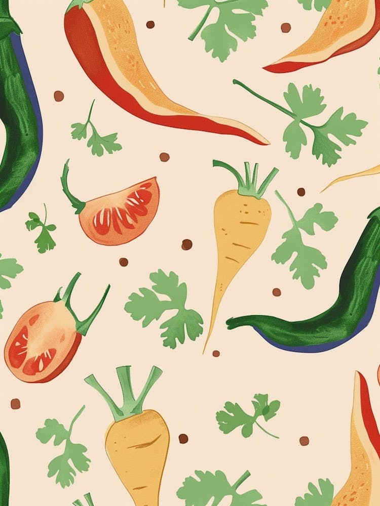 Vegetables & Herbs Pattern 1
