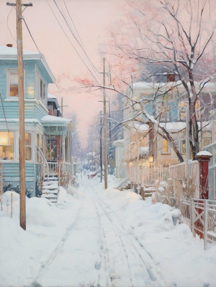 Dreamy Winter Painting Toronto Canada 1