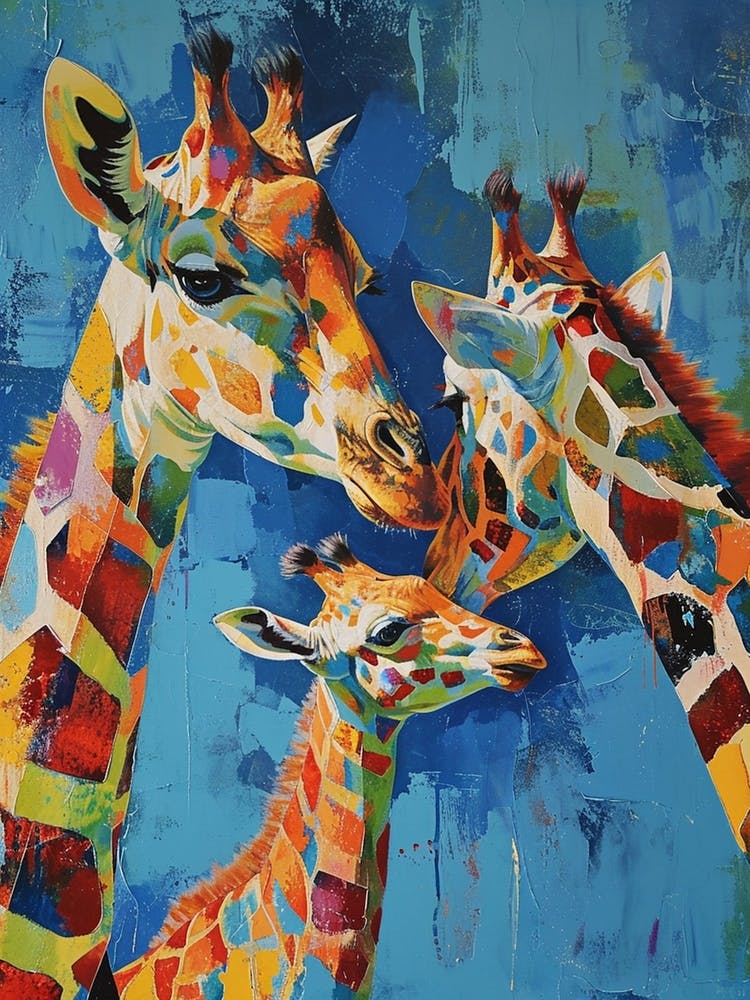 Giraffe & Calf Bold Colours 2