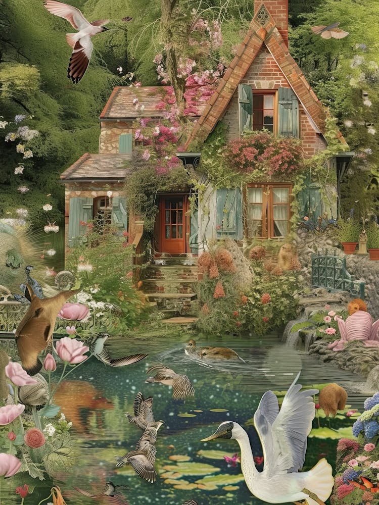 Monet Pond Fairies Scrapbook Collage 5