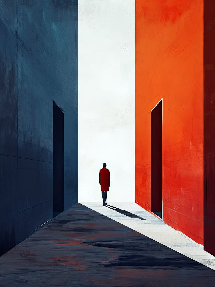 Man Walking Down A Hallway, UK