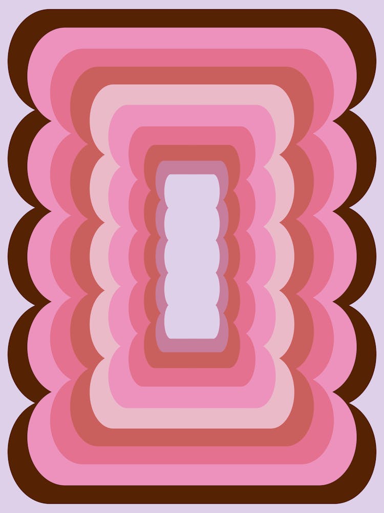 Wavy Retro Abstract Pink
