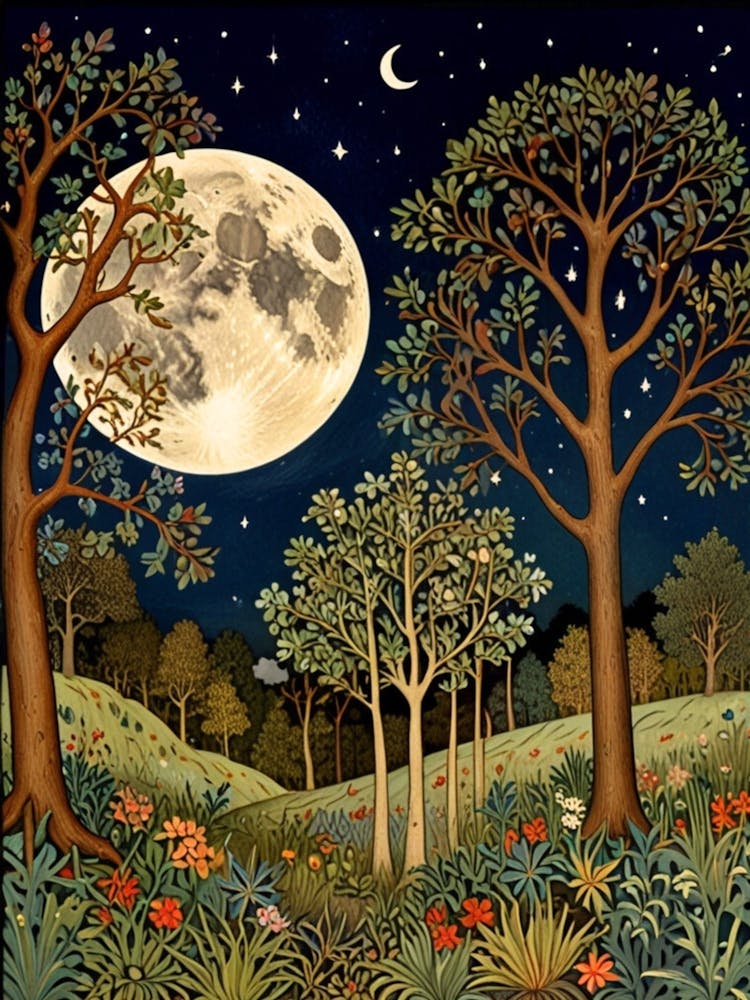 William Morris Moonlight In The Woods 142