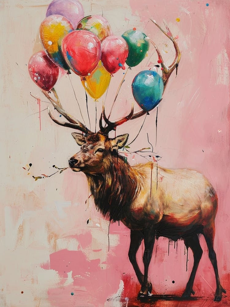 Cute Elk 3 With Balloon