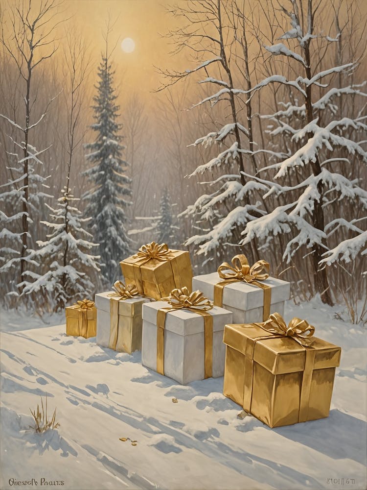 Weihnachtsgeschenke Im Schnee