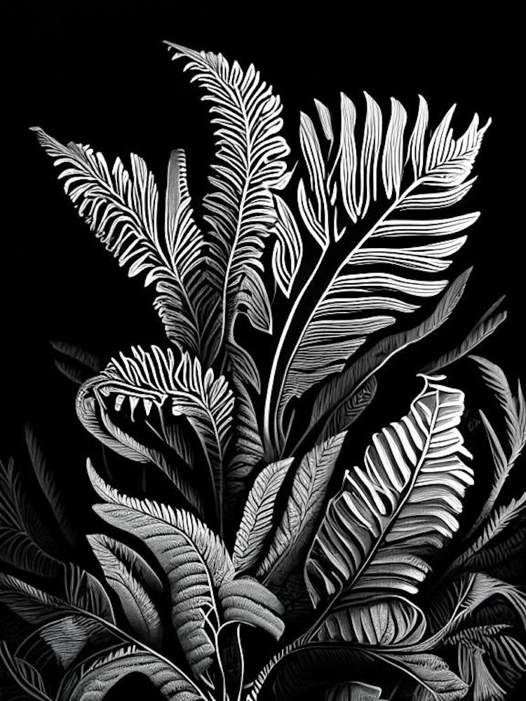 Cinnamon Fern Linocut