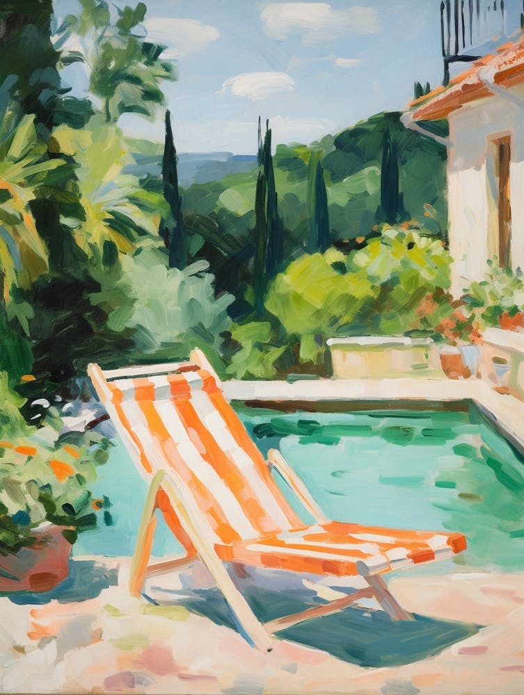 Sun Lounger By The Pool In Altamura Italy