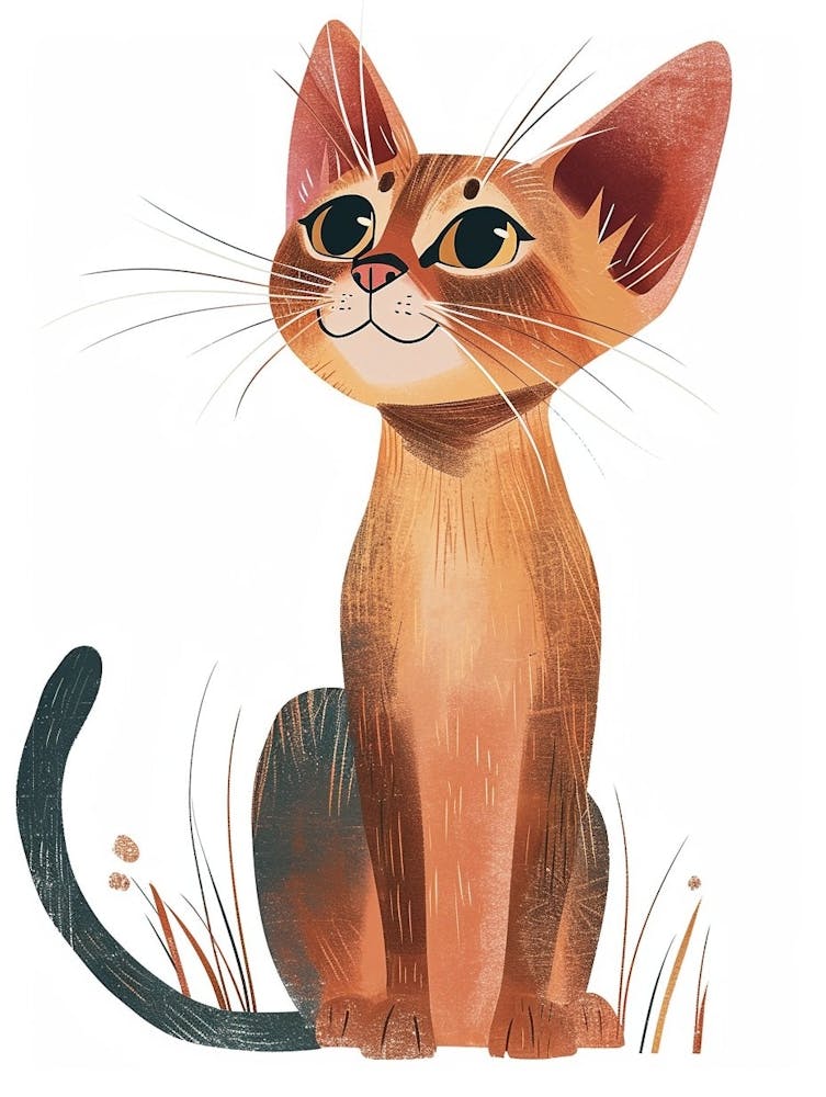 Abyssinian Cat Clipart Illustration 2